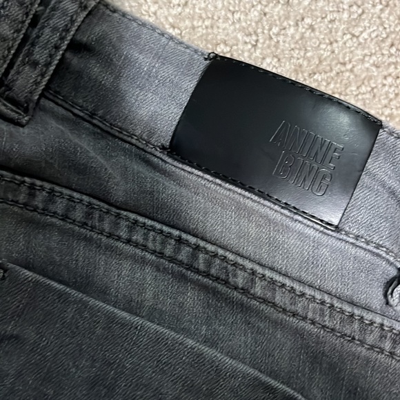 Anine Bing Women's Grey Double Zip Skinny Jeans - 25 - Picture 8 of 9